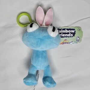 New Rainbow Friends Cyan Moonster Easter Bunny Rabbit Ears Plush Bag Clip Toy 5"